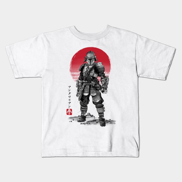 Lone Ronin sumi-e Kids T-Shirt by DrMonekers